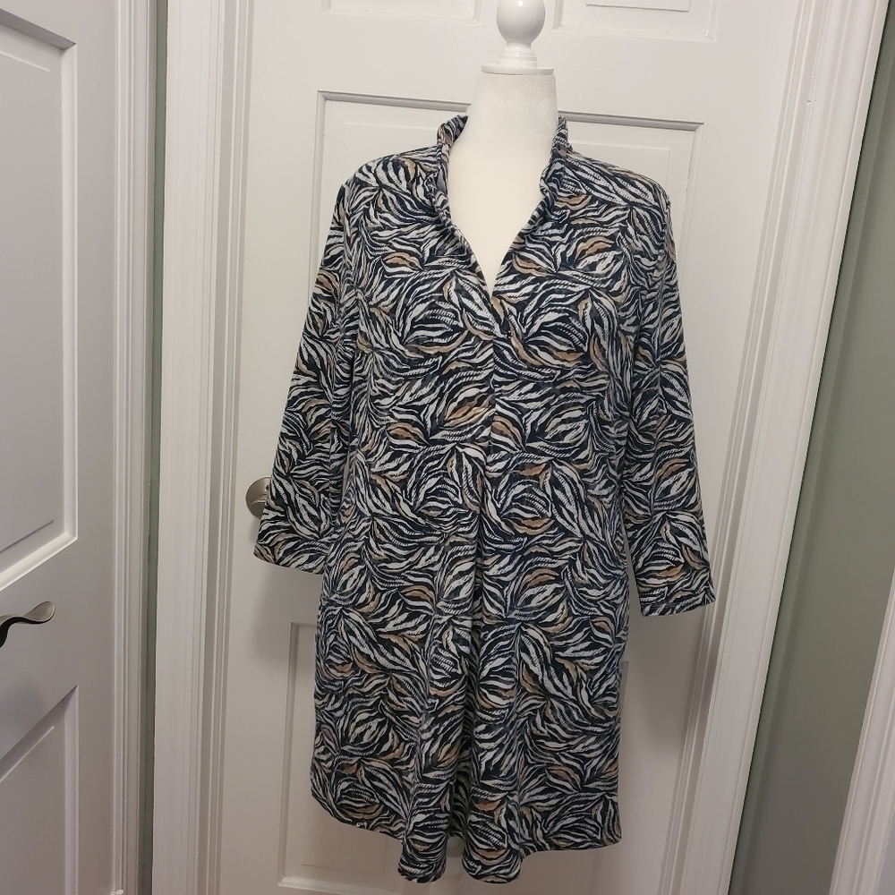 NWT NIC+ZOE Forest Fern Knit Dress Size PL, Retail $178, Business Casual